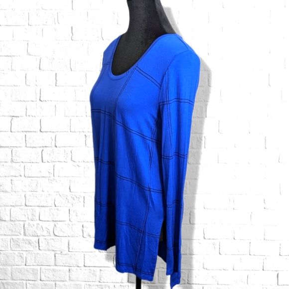 Apt. 9 Women's XS Royal Blue Long Sleeve High Low Tunic Top Stretchy T10 - Picture 3 of 5